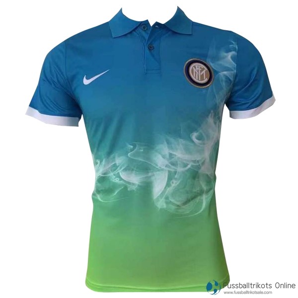 Inter Milan Polo 2017-18 Blau Grün Fussballtrikots Günstig